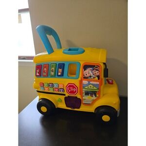 Cocomelon Musical Yellow School Bus Toddler Ride On Toy Lights Sounds